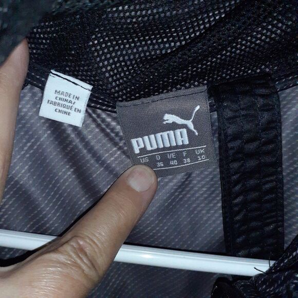 puma jacket mens S storm Cell Waterproof Zip Front Black Gray Track Jacket - Picture 4 of 8